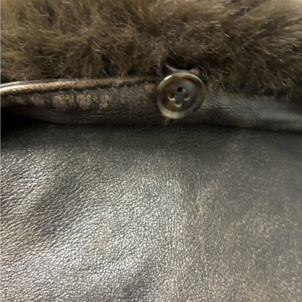 John Varvatos TommyLeather Bomber with Removable Shearling Collar Small - Picture 15 of 16